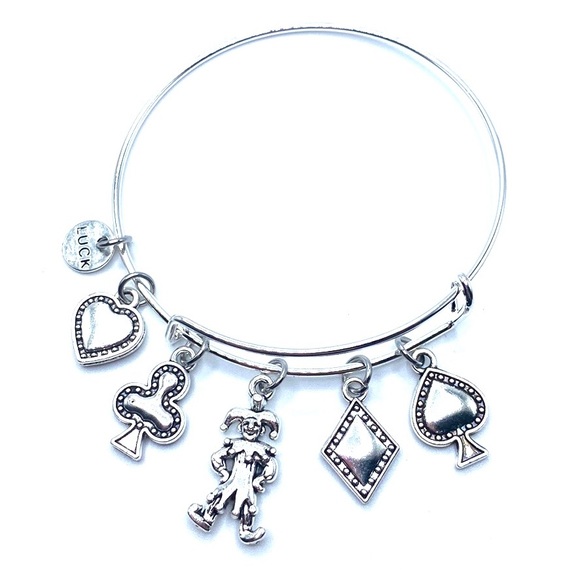 Card Player Bracelet Poker Heart Clubs Spades Diamonds Joker - Picture 3 of 7